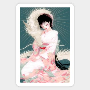 Geisha and white dragon 94007 Sticker